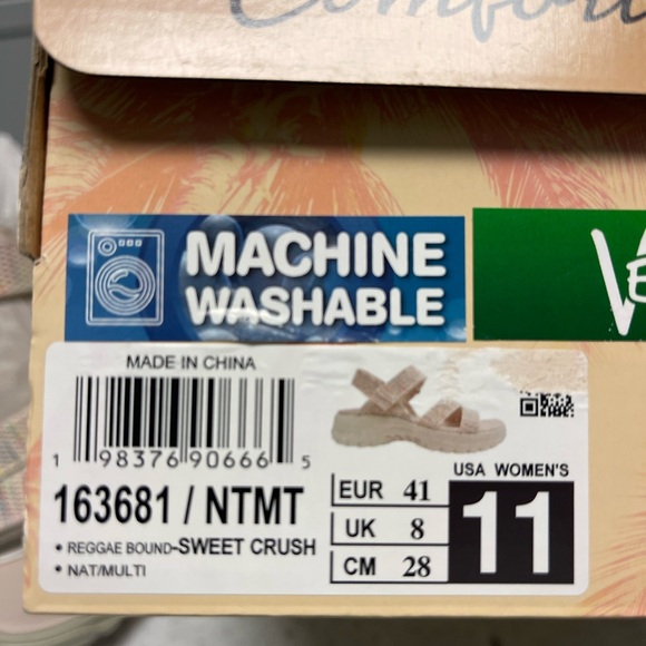 Skechers Reggae Bound Sweet Crush Natural Multi NIB Sz 11 - Picture 7 of 9